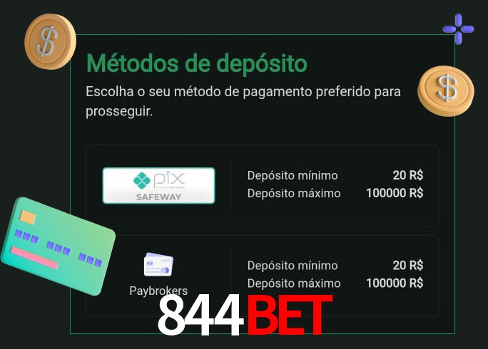 O cassino 844bet oferece uma grande variedade de métodos de pagamento